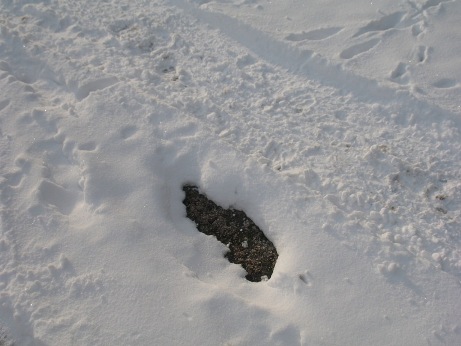 Gravel melting snow 2