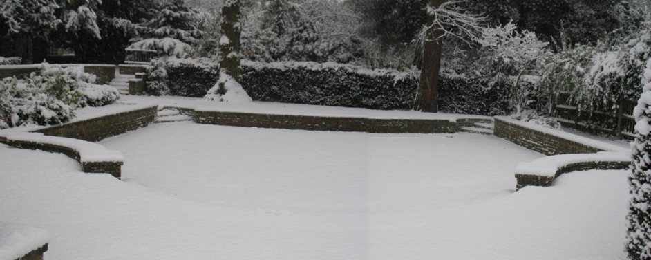 Smooth new snow in Priory Gardens Orpington