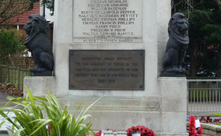 Lions guarding Orpington War Memorial