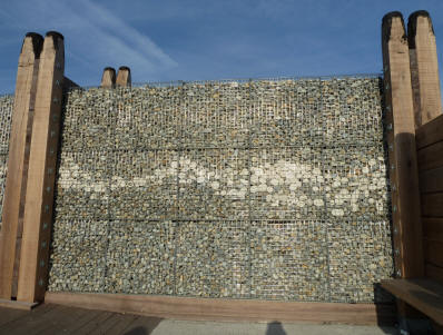 Whitstable - Gabion baskets with pebbles