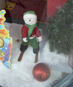 Shop window snowman
