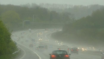 Rainy motorway