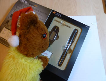 Yellow Teddy with the E-Pen
