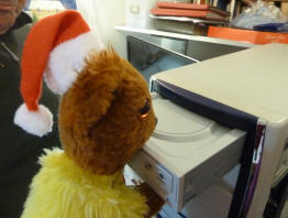 Yellow Teddy mending computer 2