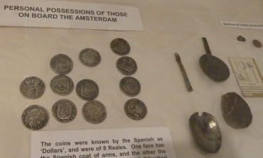 Old coins and spoons in Shipwreck Museum