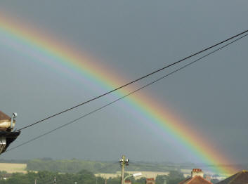 Triple rainbow over fields