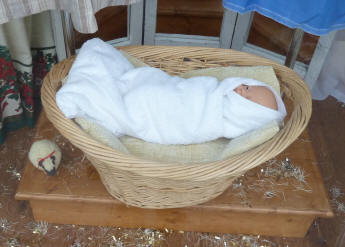 Baby in manger display