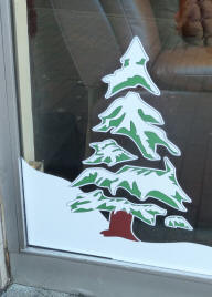 Shop display snowy tree