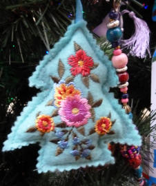 Christmas decorations - embroidered tree shape