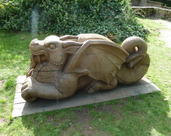 Well Hall Pleasaunce wooden dragon sculpture