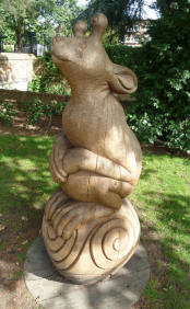 Well Hall Pleasaunce wooden hare creature sculpture