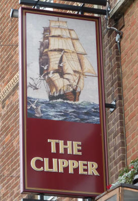 Pub sign The Clipper at Dartford
