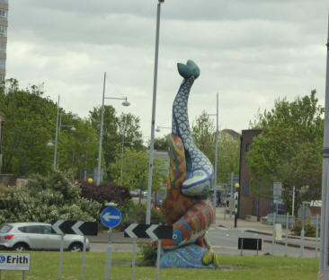 Erith roundabout fish sculpture