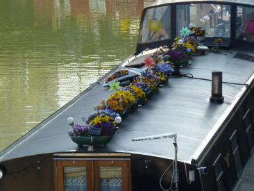 Flowers on narrowboat
