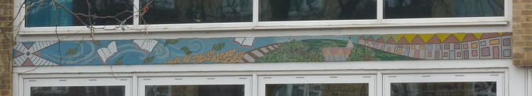 Frieze on Upminster Library building