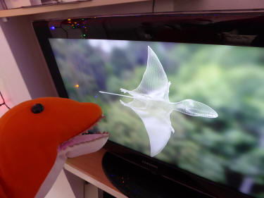 Watching TV flying dinosaurs
