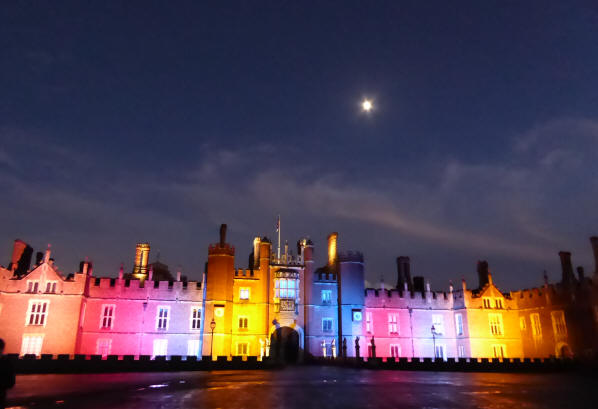 Hampton Court Palace coloured floodlights