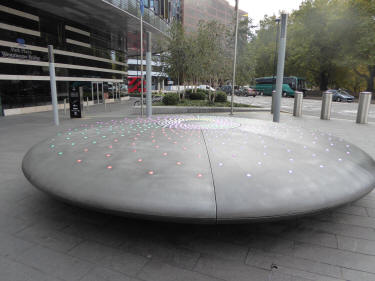 Circular sculpture with lights