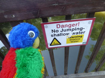 No Jumping river sign