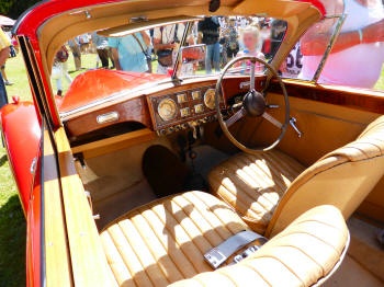 Vintage car wooden dashboard
