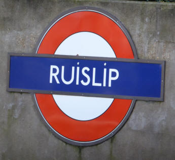Ruislip Station sign