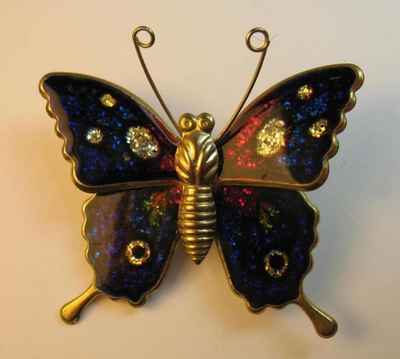 Sparkly butterfly brooch