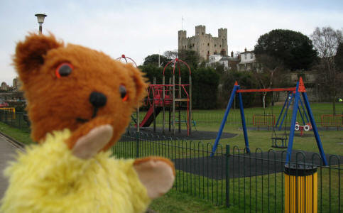 Yellow Teddy - swings at Rochester