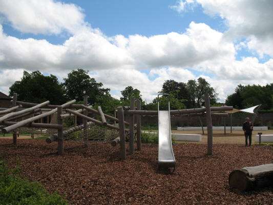 Climbing frames and slide