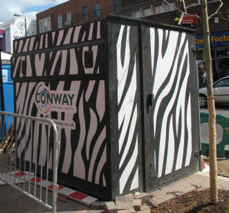 Workmen's zebra hut Orpington High Street