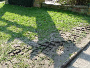 Tractor tracks in grass