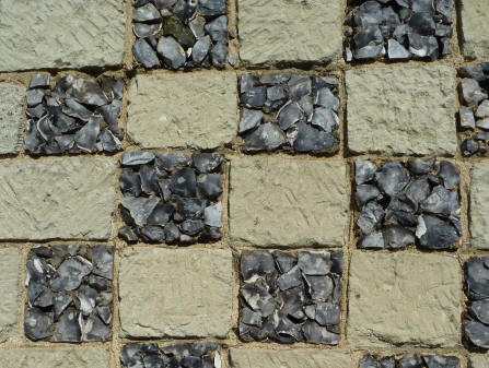 Hall Place Bexleyheath - Tower section closeup of flint patterning