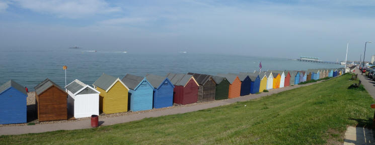 Herne Bay - Beach huts looking east