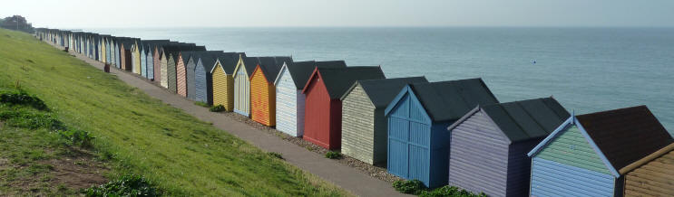 Herne Bay - Beach huts looking west