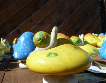 Ceramic mushroom with snail