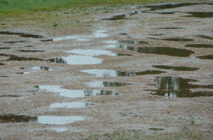 Puddles in gravel