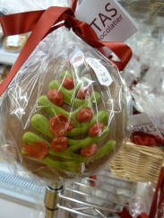 Chocolate with tree decoration