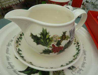 Holly pattern gravy boat