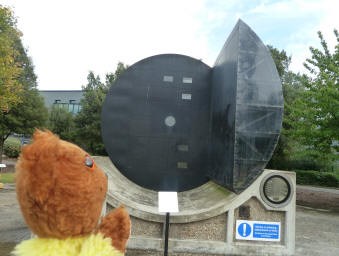 Thames Barrier - yellow Teddy with model of barrier