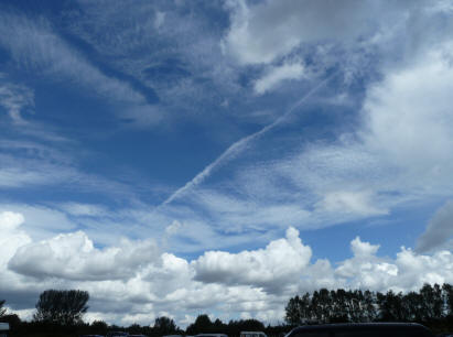 Wild sky at boot sale field