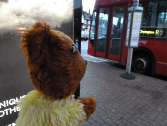 Yellow Teddy with Petts Wood bus