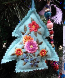 Christmas decorations - embroidered tree shape