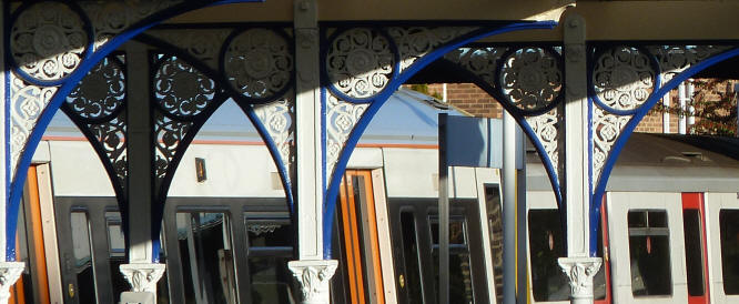 Railway station decoration scrolling ironwork