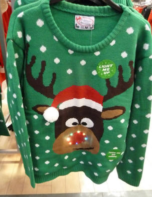 Light-up reindeer motif jumper