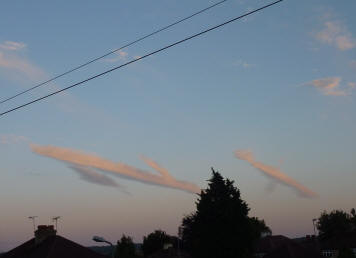 Long thin clouds