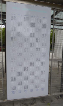 Bus shelter tide table pattern