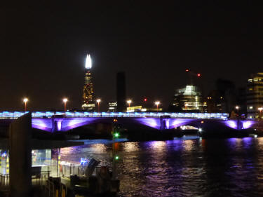 Thames riverside at night