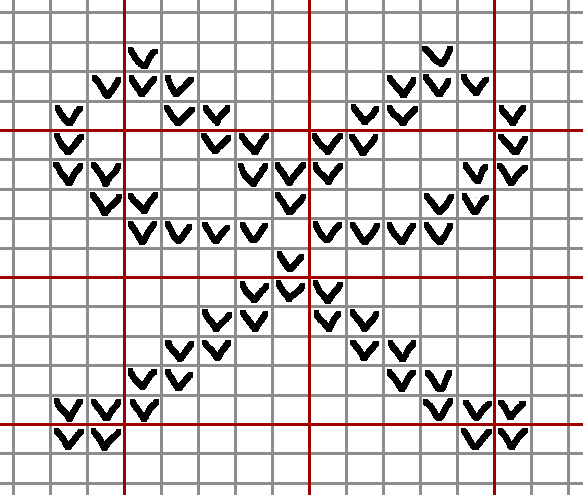 Bow knitting chart